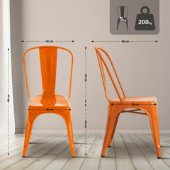 4er Set Stuhl Benedikt - orange