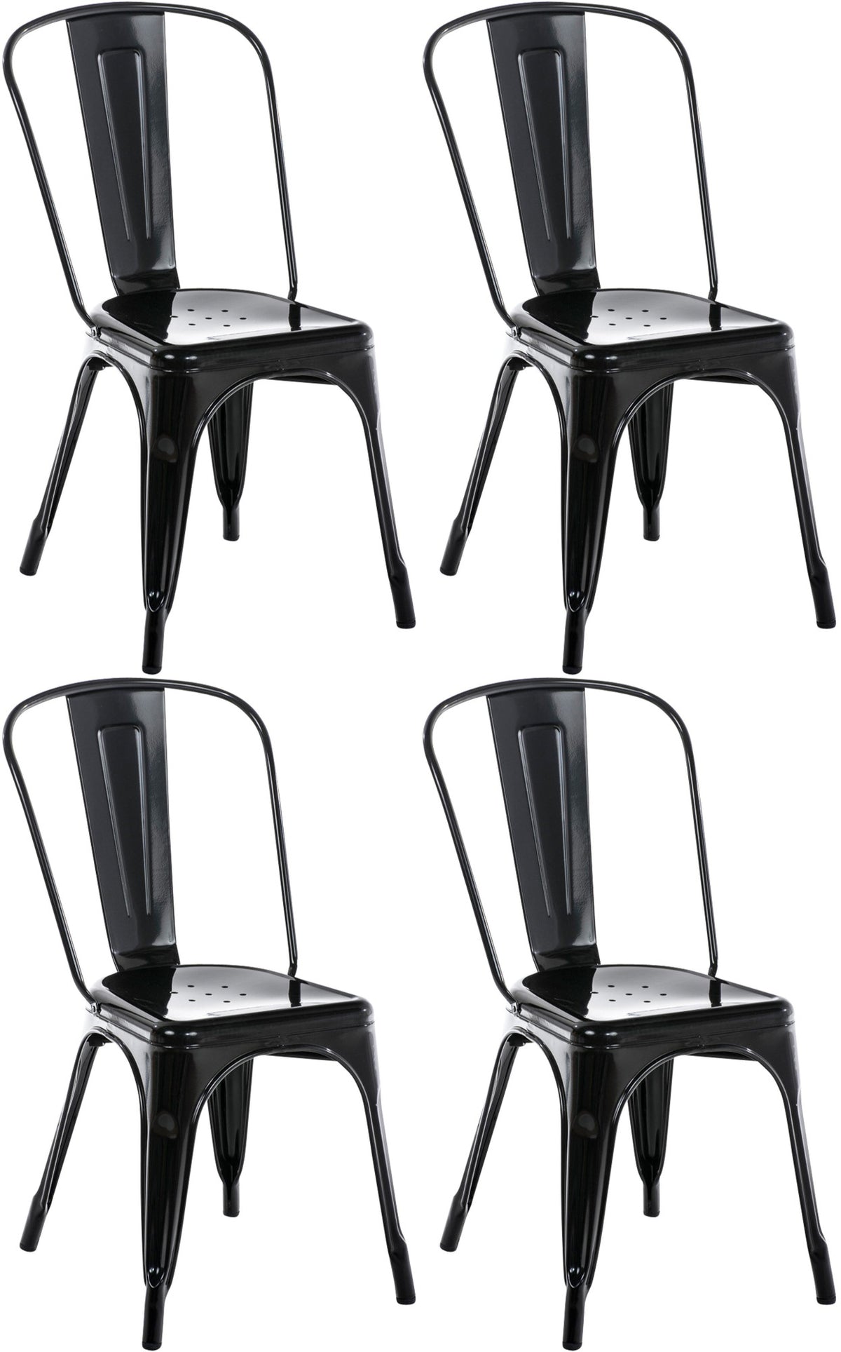 4er Set Stuhl Benedikt - schwarz