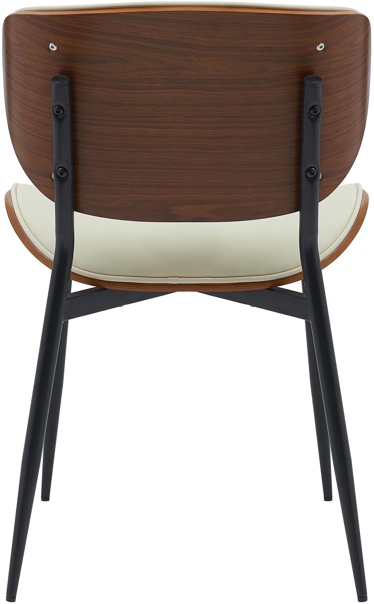 Set di 2 sedie Enid in ecopelle walnuss e crema, design moderno e comfort per ogni ambiente.