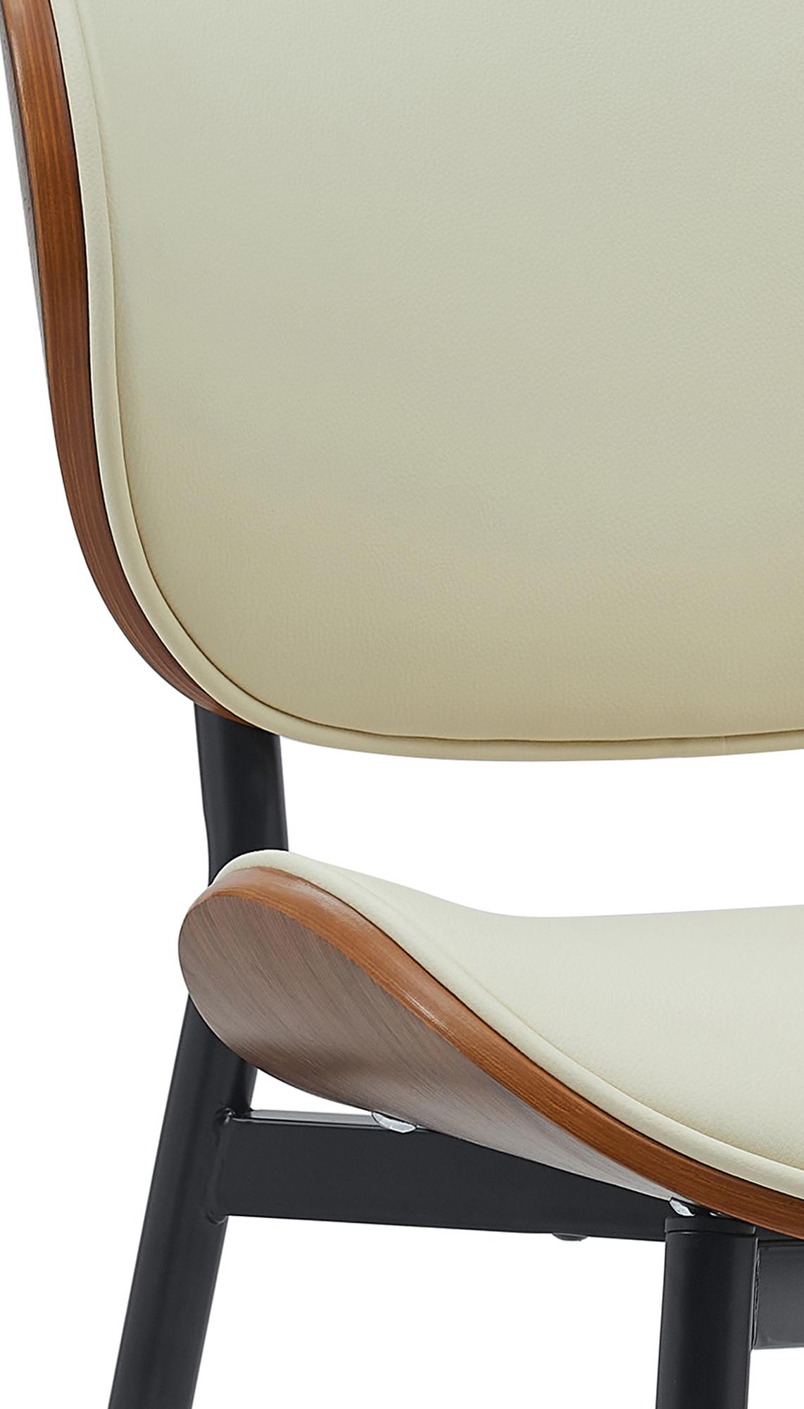 Set di 2 sedie Enid in ecopelle walnuss e crema, design moderno e comfort per ogni ambiente.