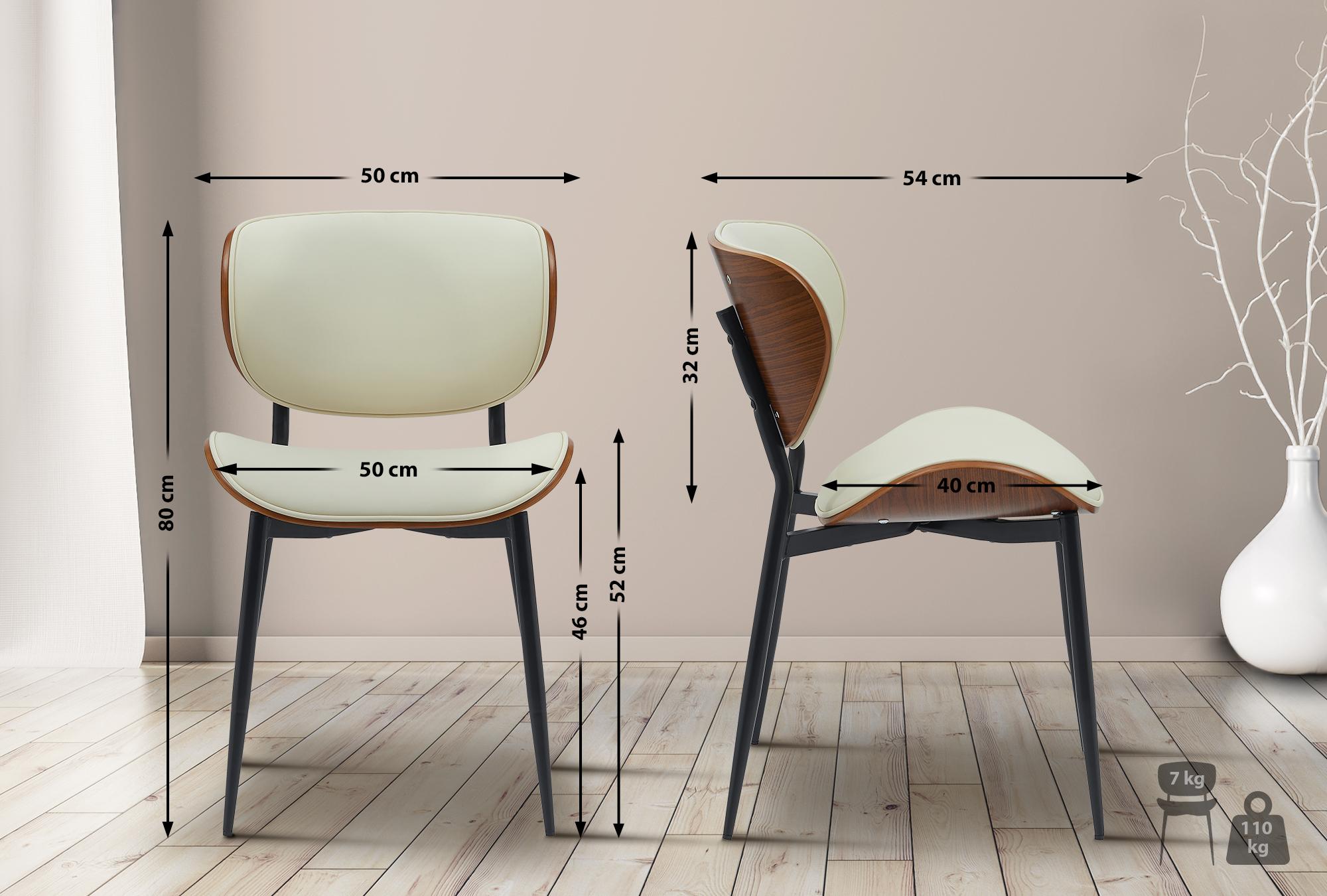 Set di 2 sedie Enid in ecopelle walnuss e crema, design moderno e comfort per ogni ambiente.