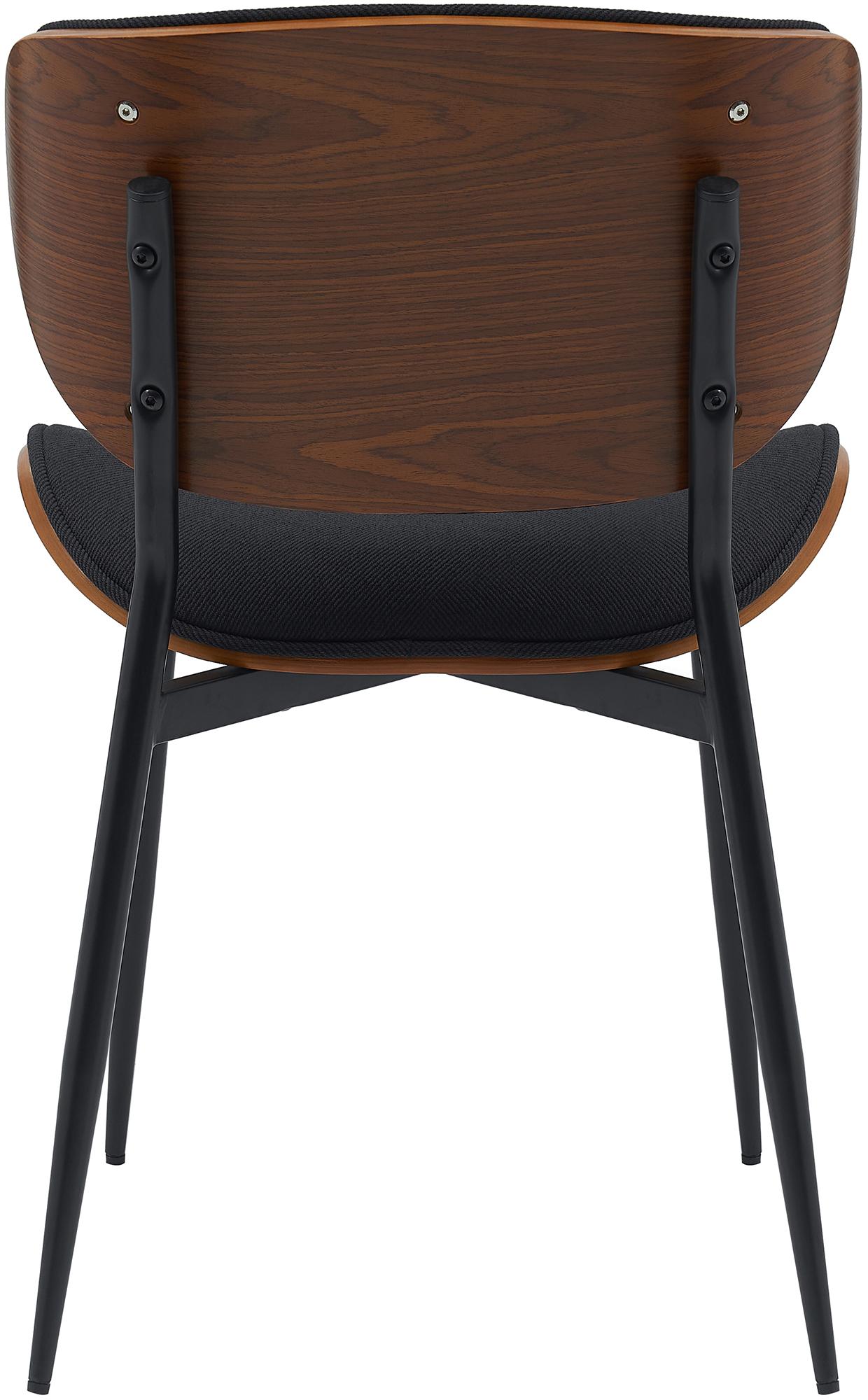 Set di 2 sedie Enid in tessuto con struttura in metallo, design moderno e comfort elevato, color walnuss e nero.