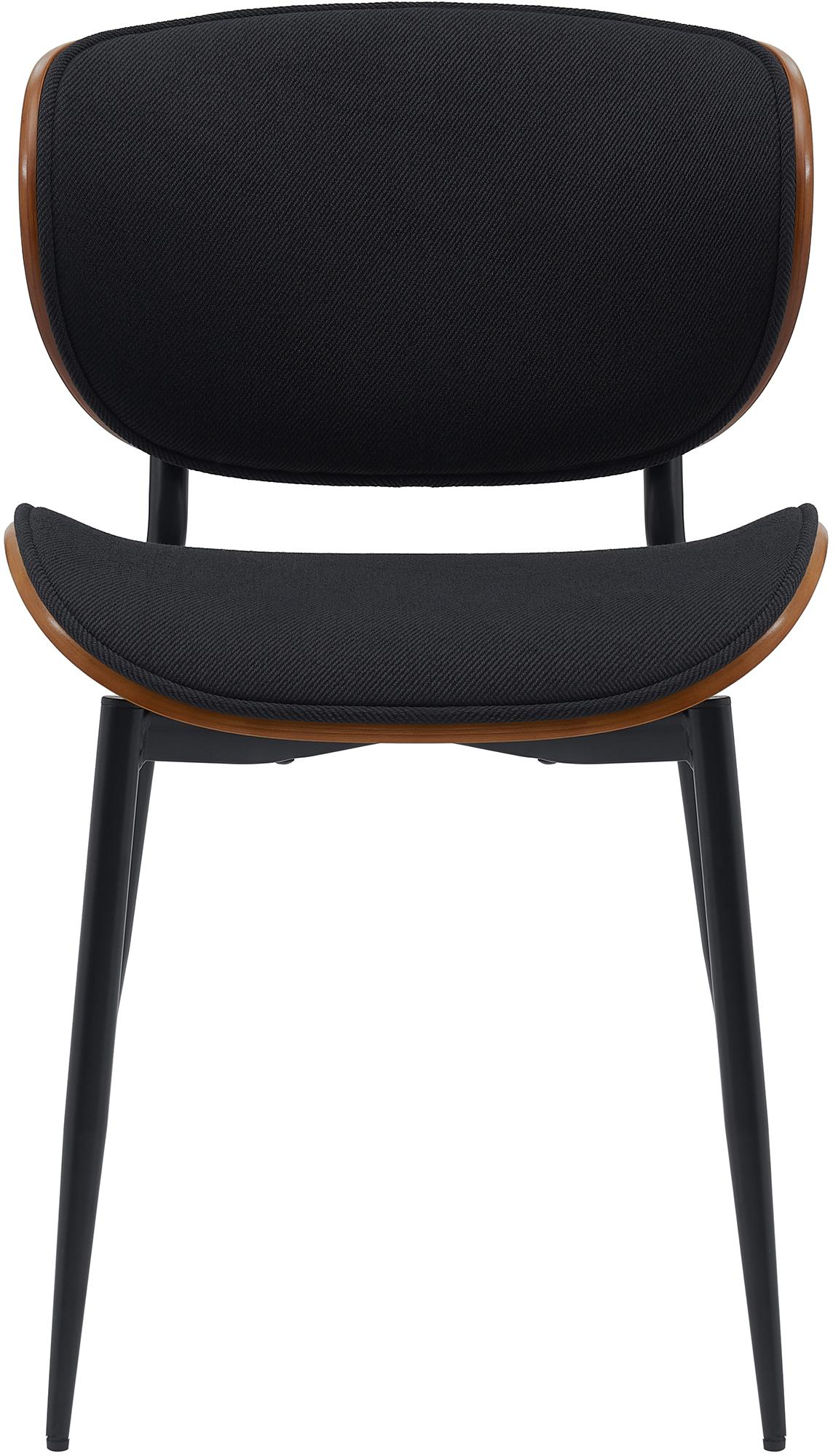 Set di 2 sedie Enid in tessuto con struttura in metallo, design moderno e comfort elevato, color walnuss e nero.