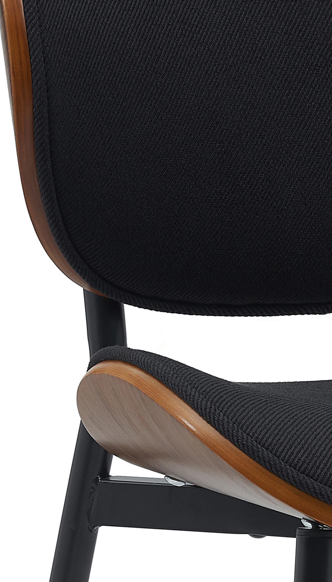 Set di 2 sedie Enid in tessuto con struttura in metallo, design moderno e comfort elevato, color walnuss e nero.