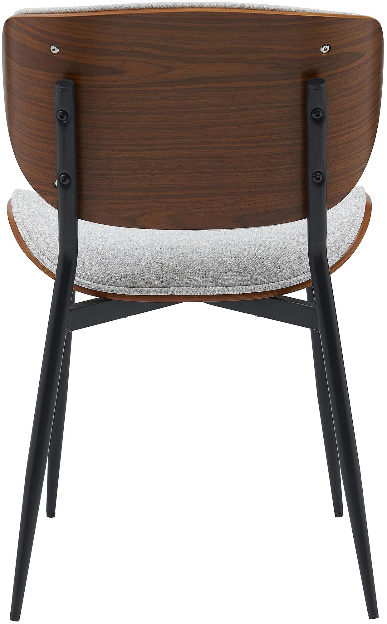 Set di 2 sedie Enid in stoffa crema e struttura in legno di noce, ideali per un'elegante sala da pranzo.