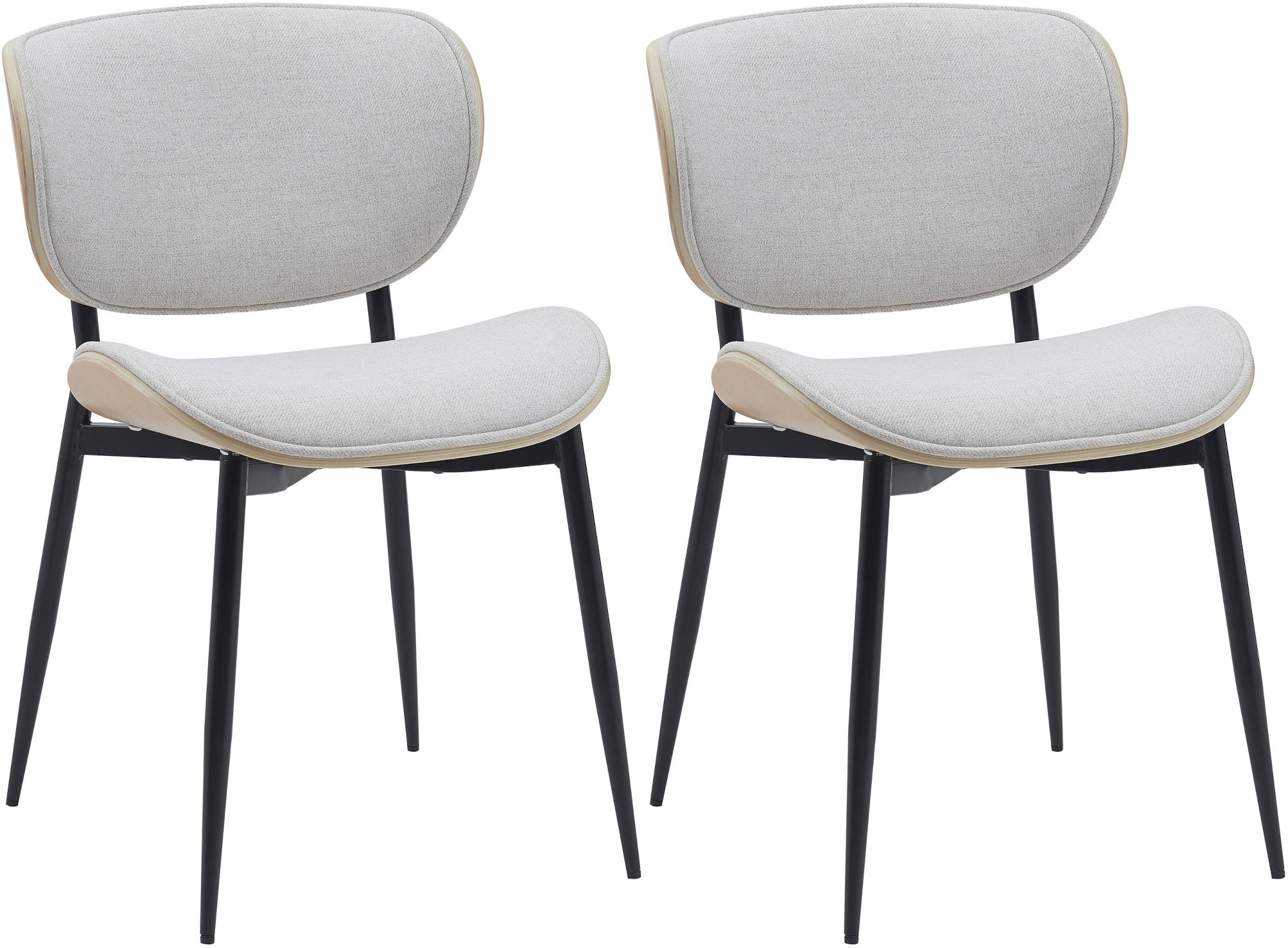 Set di 2 sedie Enid in tessuto natura e crema, design moderno e comfort elevato per il tuo soggiorno.