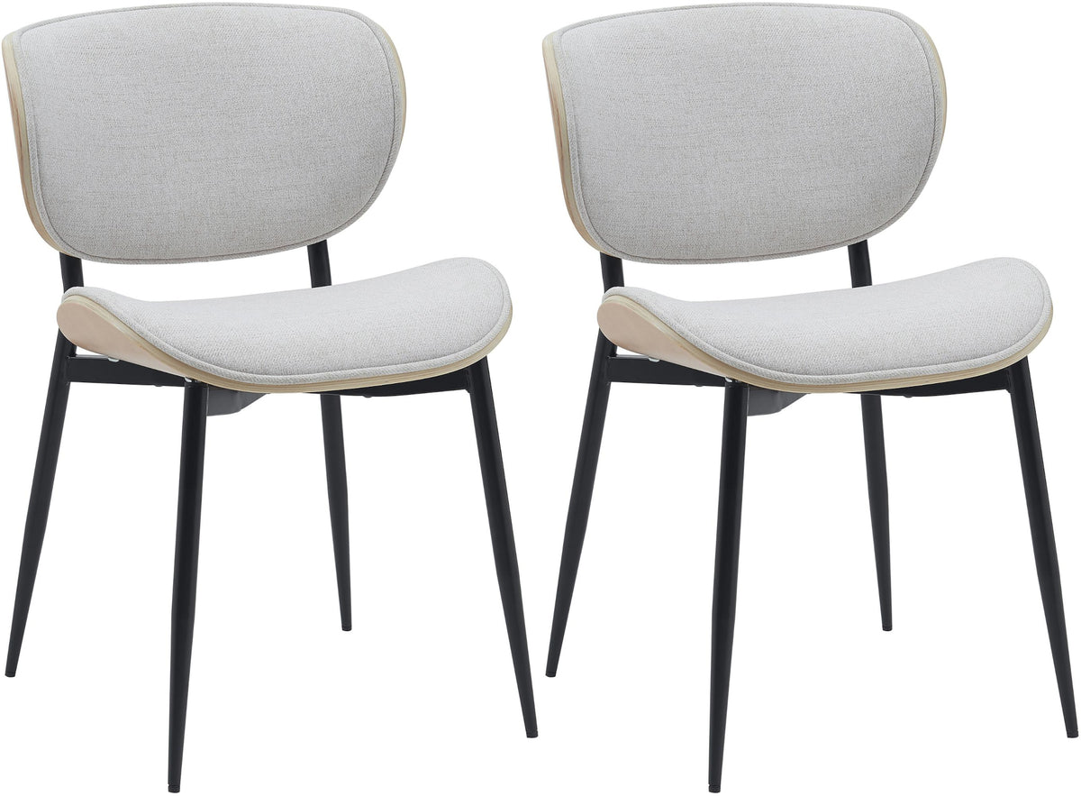Set di 2 sedie Enid in tessuto natura e crema, design moderno e comfort elevato per il tuo soggiorno.