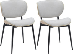 Set di 2 sedie Enid in tessuto natura e crema, design moderno e comfort elevato per il tuo soggiorno.