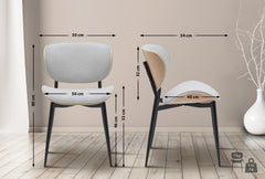 Set di 2 sedie Enid in tessuto natura e crema, design moderno e comfort elevato per il tuo soggiorno.