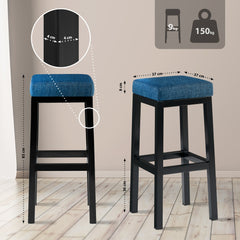 Barhocker Taylor B85 Stoff - blau
