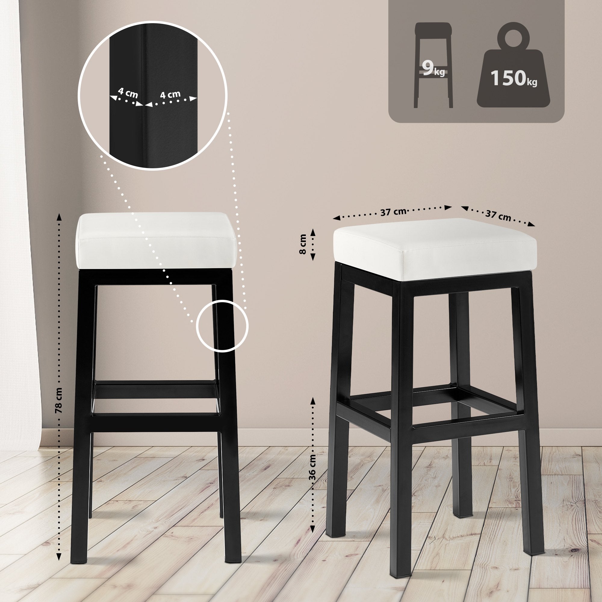 Barhocker Taylor B80 - weiß - InfinityMarket