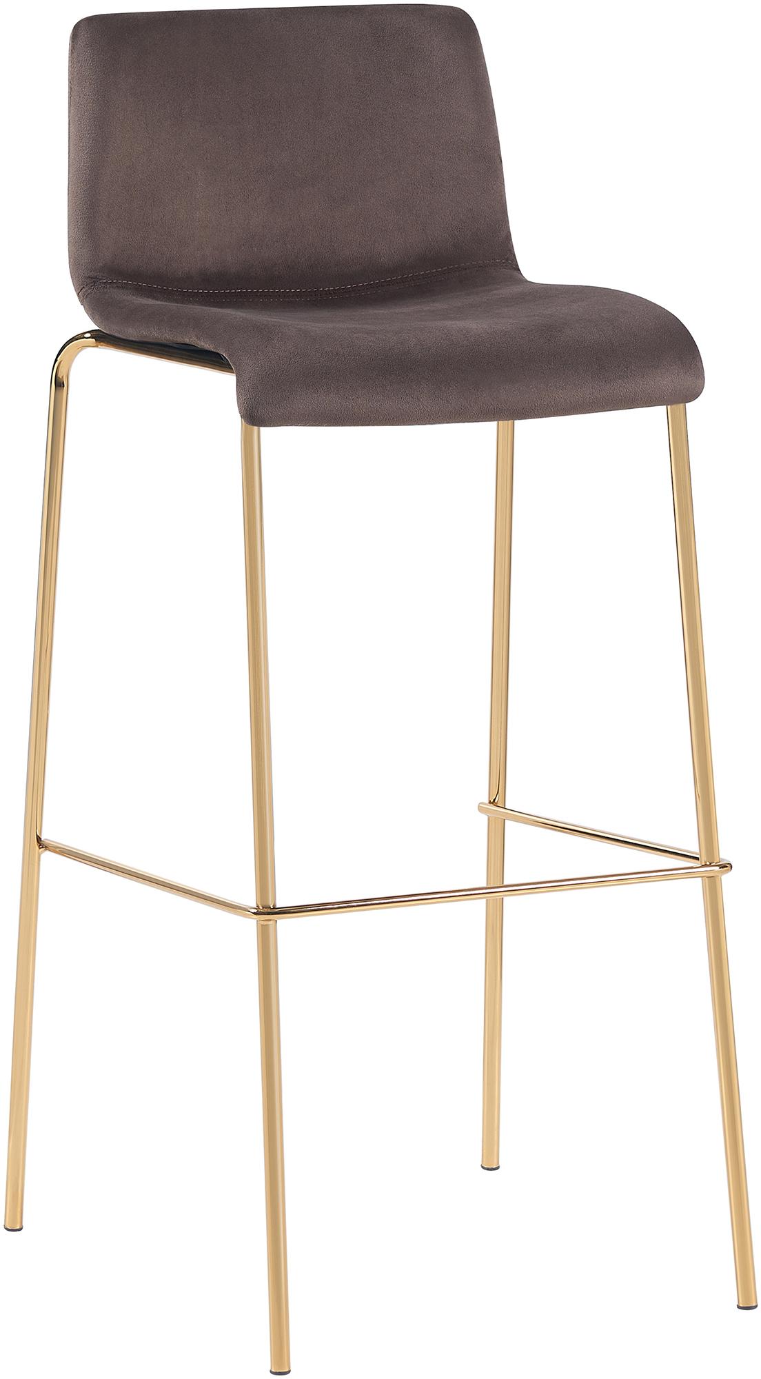 Barhocker Hoover Samt 4-Fu� Gold - braun