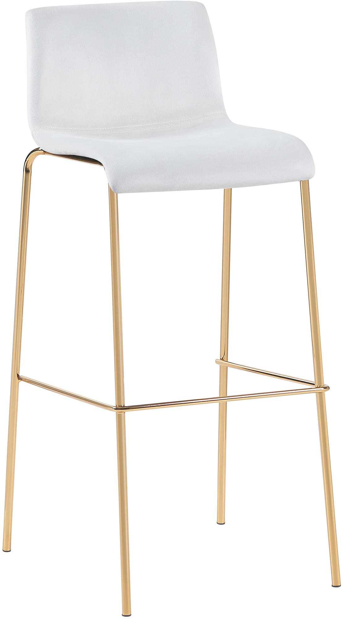 Barhocker Hoover Samt 4-Fu� Gold - creme