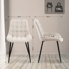 Esszimmerstuhl Sardna Cord - creme
