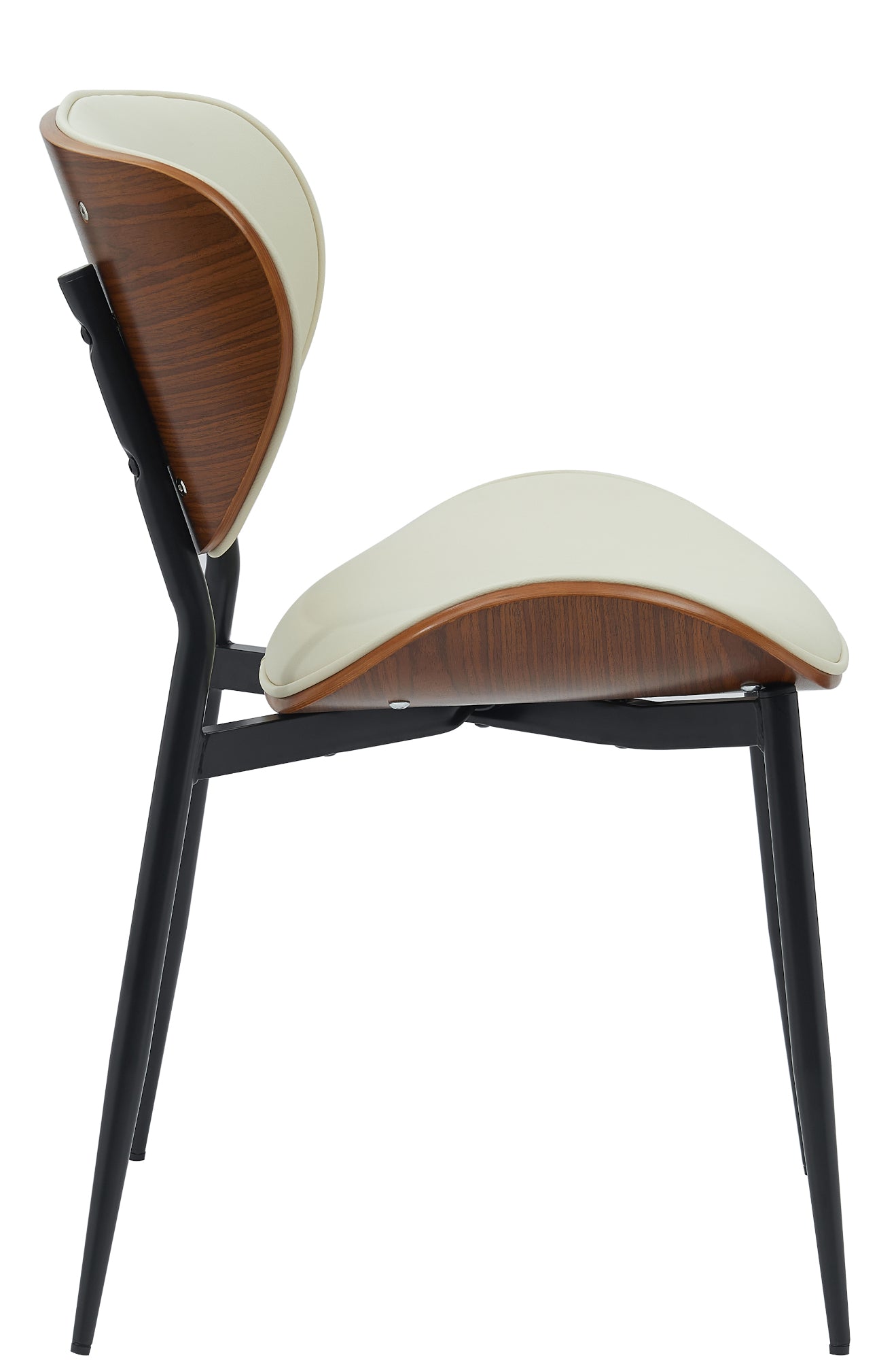 Set di 2 sedie Enid in ecopelle walnuss e crema, design moderno e comfort per ogni ambiente.