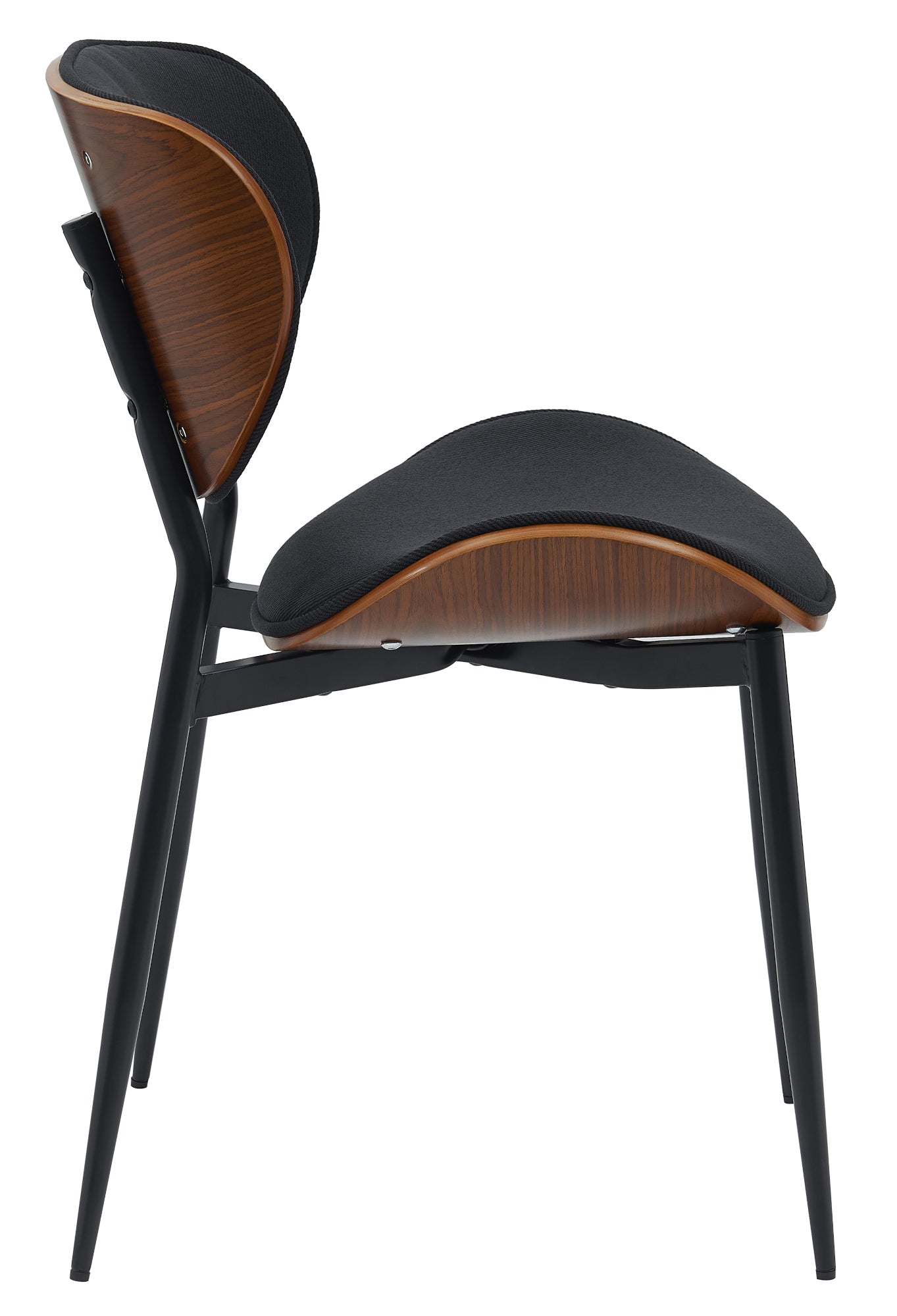 Set di 2 sedie Enid in tessuto con struttura in metallo, design moderno e comfort elevato, color walnuss e nero.