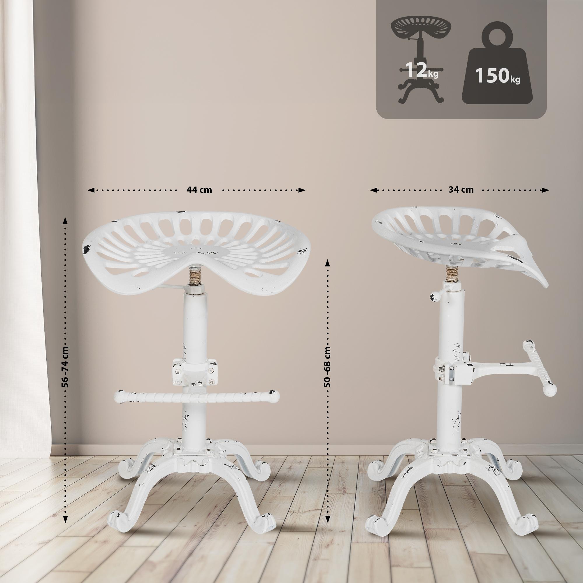 Barhocker Butch - antik weiß - InfinityMarket