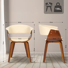 Stuhl Bruce Kunstleder walnuss - creme
