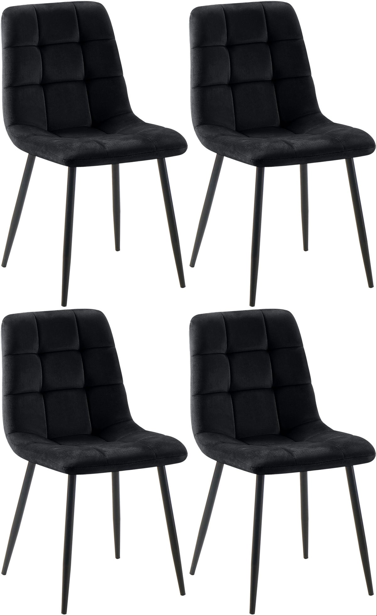 4er Set Esszimmerstühle Antibes - schwarz