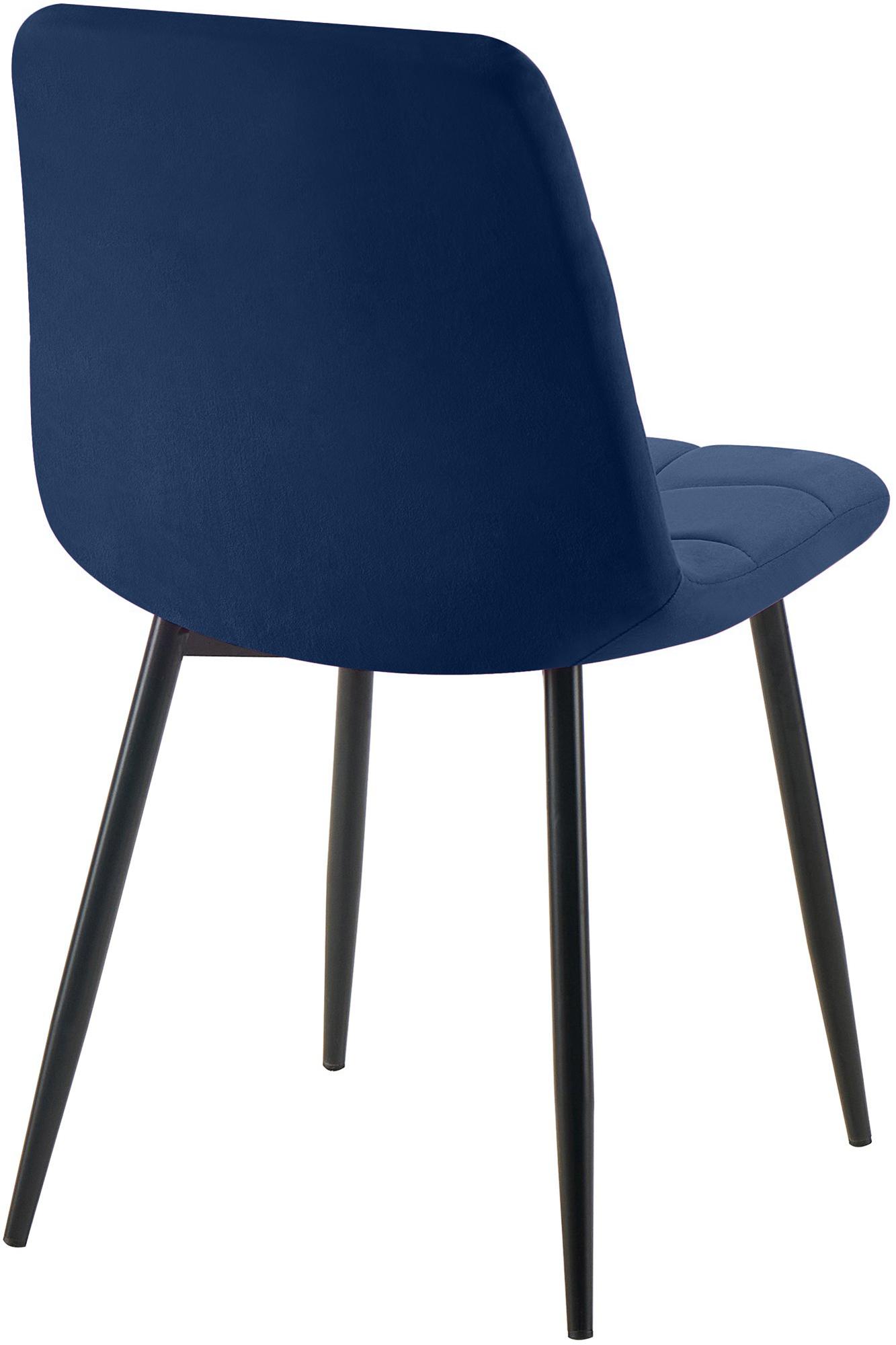 2er Set Esszimmerstuhl Tilde Samt - blau by Dropshipping-Europe – Esszimmerstühle