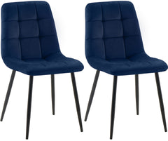 2er Set Esszimmerstuhl Tilde Samt - blau by Dropshipping-Europe – Esszimmerstühle