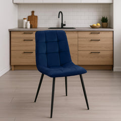 2er Set Esszimmerstuhl Tilde Samt - blau by Dropshipping-Europe – Esszimmerstühle