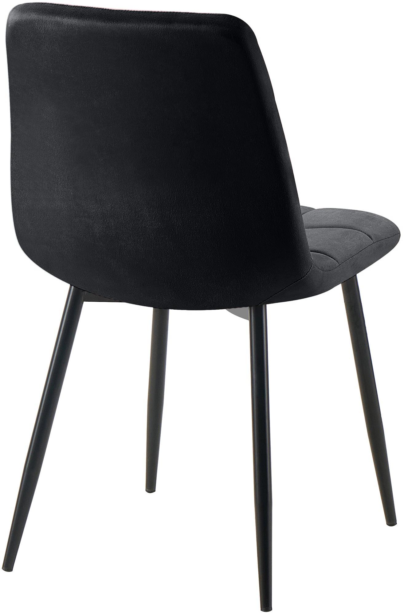 2er Set Esszimmerstuhl Tilde Samt - schwarz by Dropshipping-Europe – Esszimmerstühle