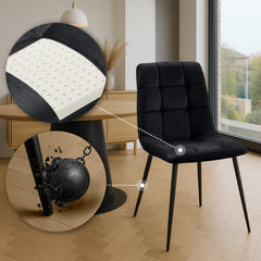 2er Set Esszimmerstuhl Tilde Samt - schwarz by Dropshipping-Europe – Esszimmerstühle