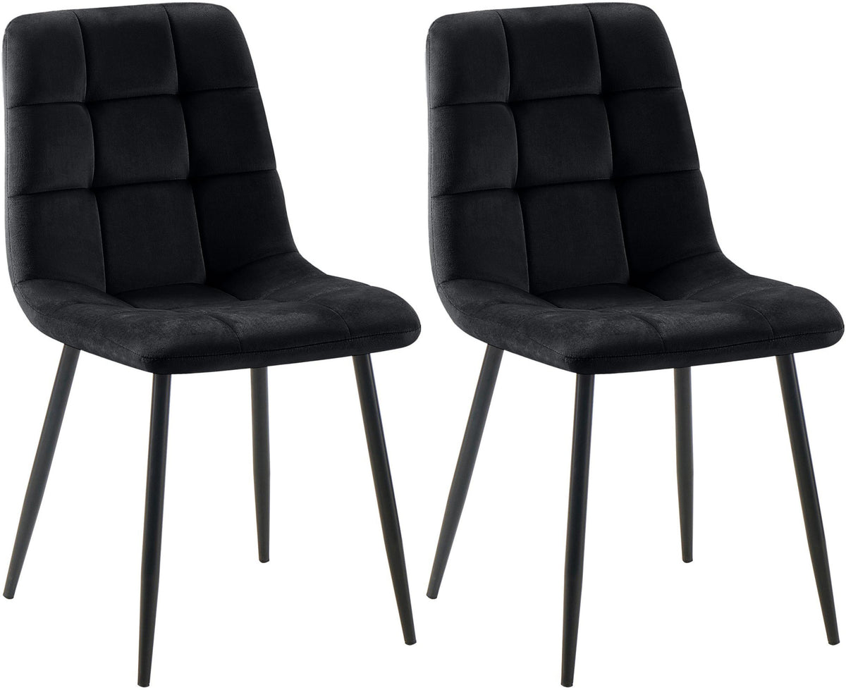 2er Set Esszimmerstuhl Tilde Samt - schwarz by Dropshipping-Europe – Esszimmerstühle