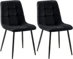2er Set Esszimmerstuhl Tilde Samt - schwarz by Dropshipping-Europe – Esszimmerstühle