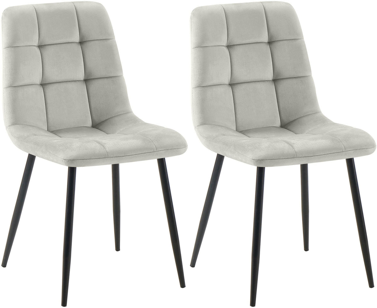2er Set Esszimmerstuhl Tilde Samt - grau by Dropshipping-Europe – Esszimmerstühle