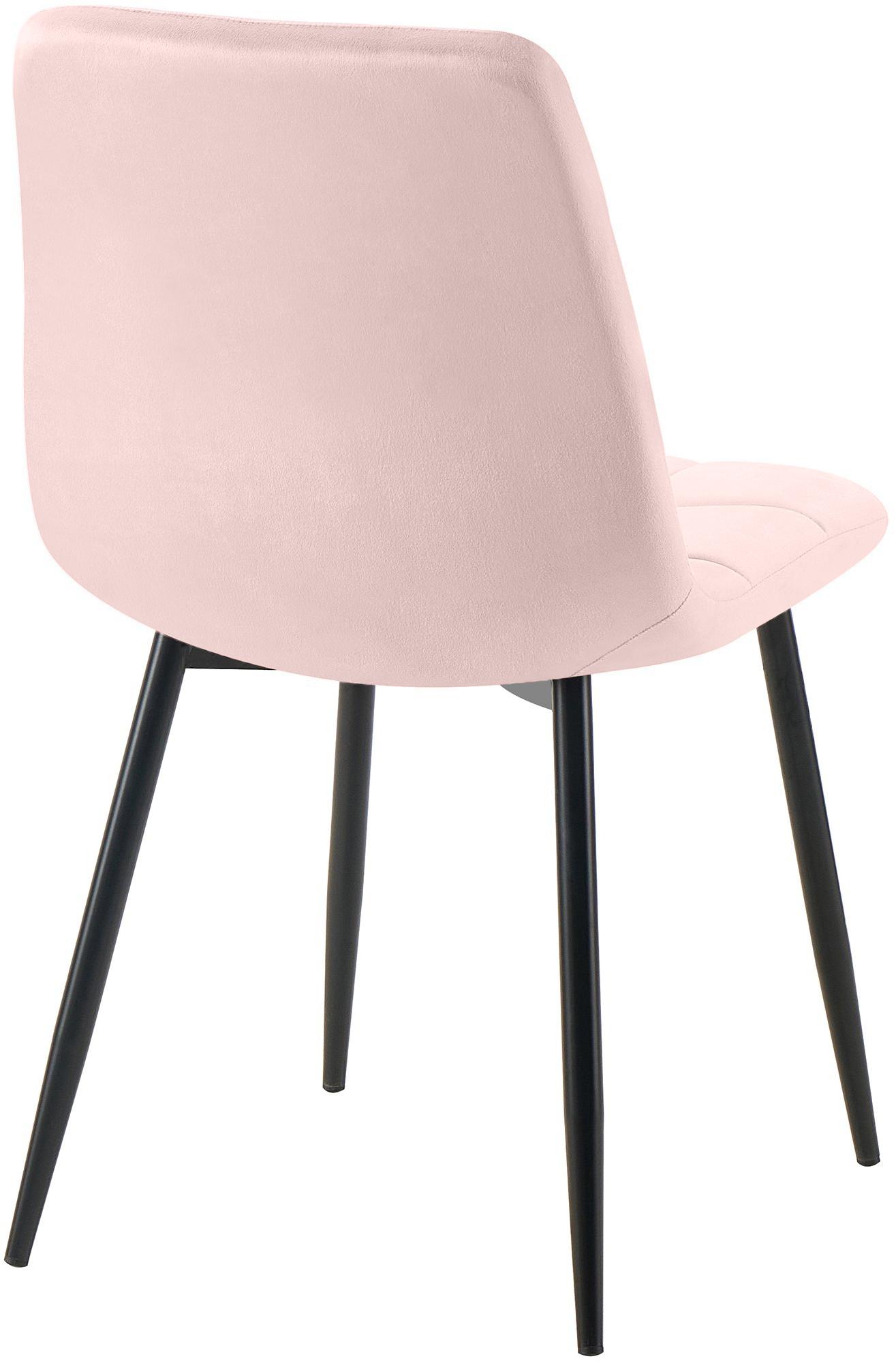 2er Set Esszimmerstuhl Tilde Samt - pink by Dropshipping-Europe – Esszimmerstühle