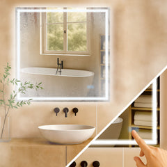 Badspiegel Jaffrey 80x80 ohne Bluetooth - klarglas