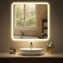Badspiegel Jericho 80x80 ohne Bluetooth - klarglas
