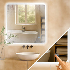 Badspiegel Jericho 80x80 ohne Bluetooth - klarglas