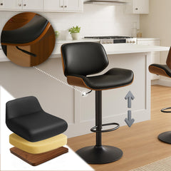 Barhocker Beverley B Kunstleder - walnuss/schwarz