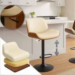 Barhocker Beverley B Kunstleder - walnuss/creme
