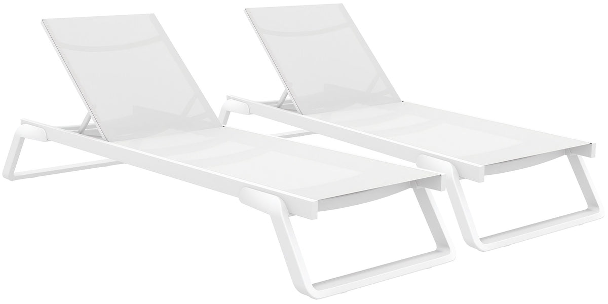 2er Set Sonnenliege Tropic - weiß