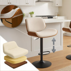 Barhocker Beverley B Stoff - walnuss/creme