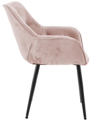 2er Set Stuhl Tanna Samt - pink
