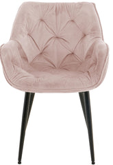 2er Set Stuhl Tanna Samt - pink