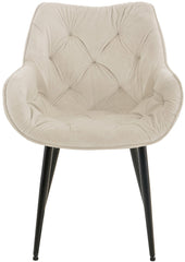 2er Set Stuhl Tanna Samt - creme
