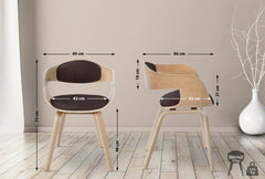 Besucherstuhl Kingston Stoff - natura/braun