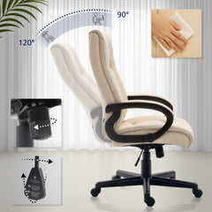 Bürostuhl XL Sparta Kunstleder - creme
