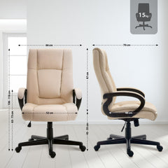 Bürostuhl XL Sparta Kunstleder - creme