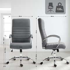 Bürostuhl Valais Kunstleder - grau