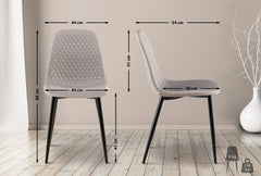 4er Set Stühle Giverny Stoff - grau