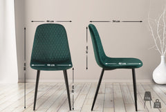 4er Set Stühle Giverny Samt - grün