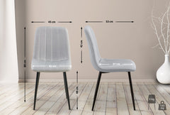 4er Set Stühle Dijon Stoff - grau