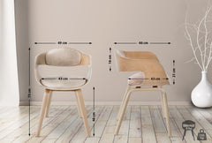 2er Set Stühle Kingston Stoff - natura/creme